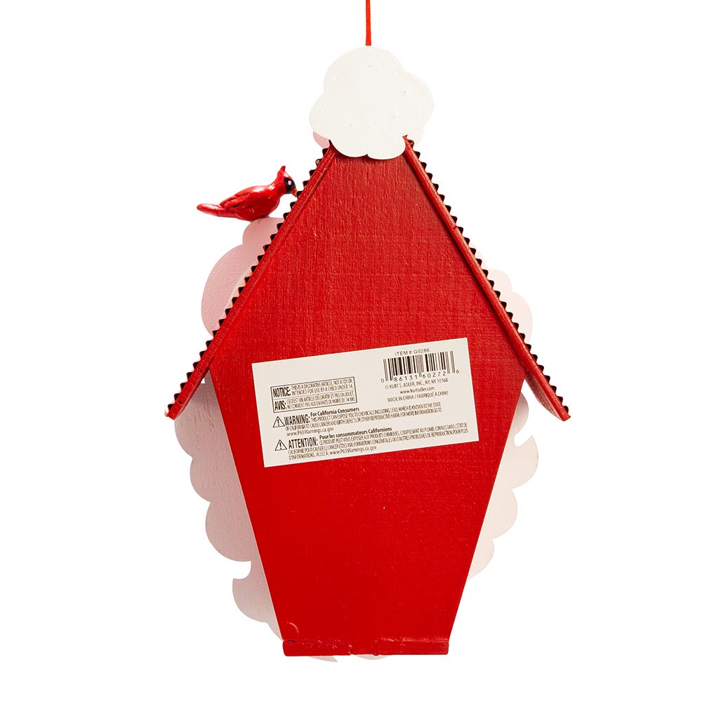Kurt Adler 9-Inch Wooden Santa Head Birdhouse Ornament